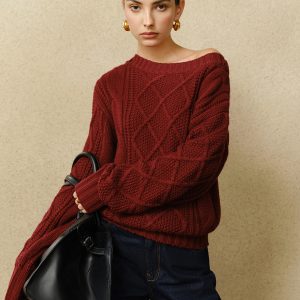 Casual Crew Neck Cable-Knit Top