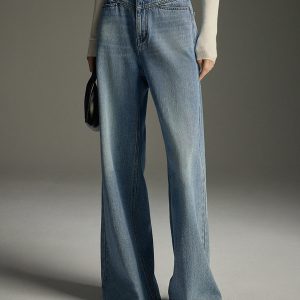 Wide-Leg Denim Jeans
