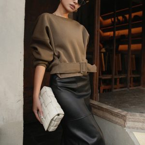 Belted Short Sweatshirt
