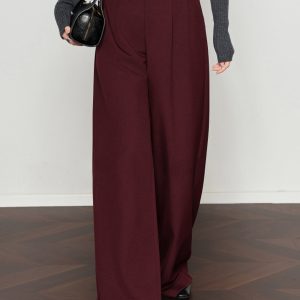 Vintage Pleated Wide-Leg Pants