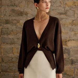 Golden Button Plain Cardigan
