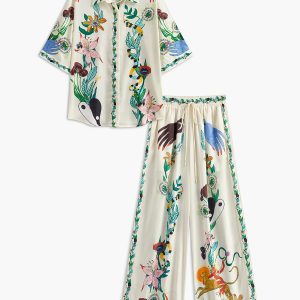 Floral Print Pants Set