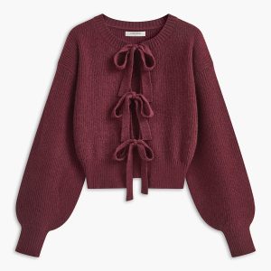 Lace Up Bow Cardigan