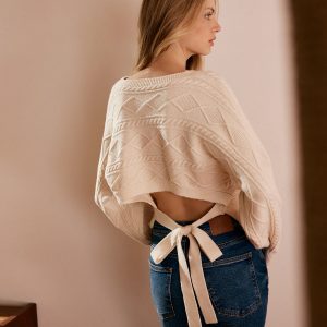 Tie Back Cable Knit Top