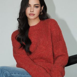 Wool-Blend Elegant Ribbed Sweater