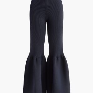 Mid-Waist Ruffle Sweater Pants