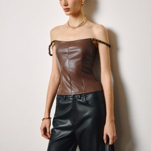 Faux Leather Skinny Cami Top