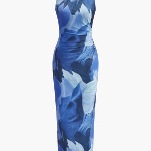 Sleeveless Floral Print Dress