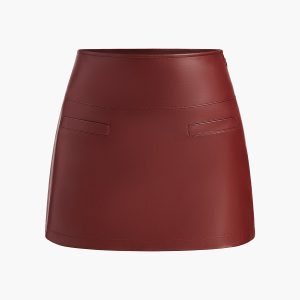 A-Line Faux Leather Mini Skirt