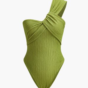 Twist Front One-Shoulder Bodysuit