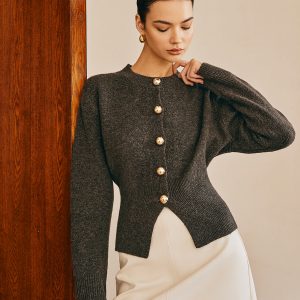 Button Down Split Sweater