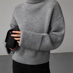 Turtleneck Ribbed Warm Sweater