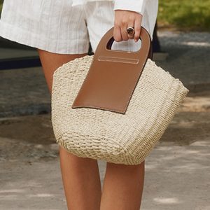 Two Tone Straw Bag