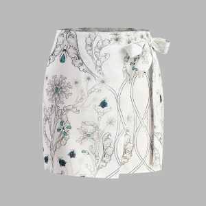 Floral Print Wrap Skirt
