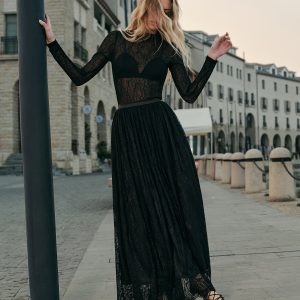 Lace Embroidered A-Line Skirt