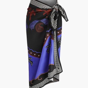 Printed Tie-Waist Sarong Cover-Up