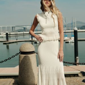 Ribbed Knit Ruffle Top