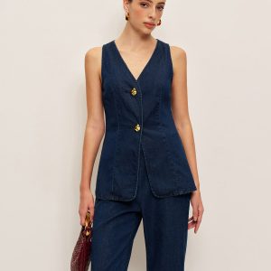 Classic Denim Button Vest