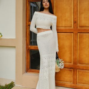 Cotton Crochet Sweater Skirt