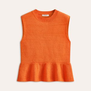 Sleeveless Ruffle Hem Sweater Vest