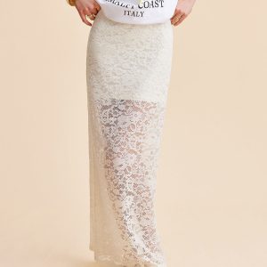 Semi-Sheer Lace Skirt