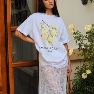 Cotton Print Oversized T-Shirt
