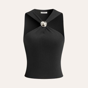 Decor Button Knot-Detail Top