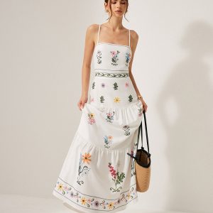 Boho Lace-Up Back Cami Dress