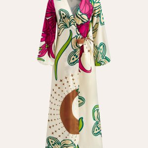 Floral Wrap Dress With Tie Waist