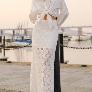Semi-Sheer Lace Skirt