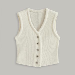 Button Front Sweater Vest