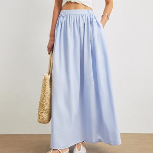 Cotton A-Line Skirt With Pockets