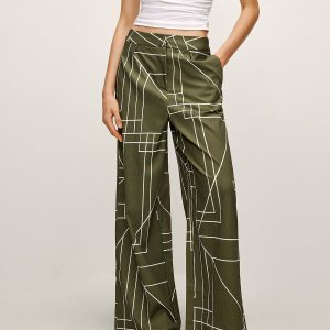 Printed Wide-Leg Pants