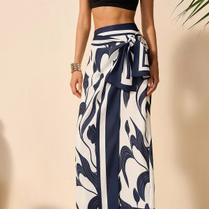 Floral Print Tie-Waist Skirt