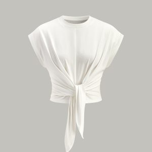 Tie-Front Cap Sleeve Top