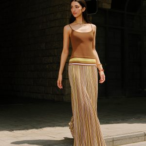 Striped Knit Cami Dress
