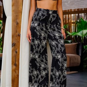 Floral Print High-Waist Pants