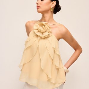 Floral Ruffle Halter Top