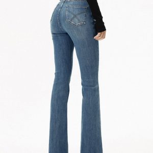 High-Waist Denim Bootcut Jeans