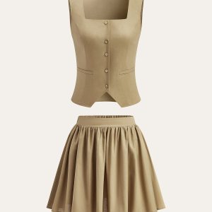Linen & Cotton Skirt Set