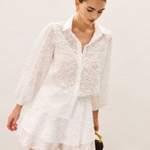 Sheer Embroidered Short Set