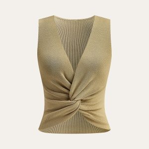 Knit Twist-Front Tank Top