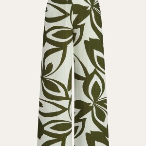 Floral Print Wide-Leg Pants