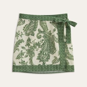 Paisley Print Wrap Skirt