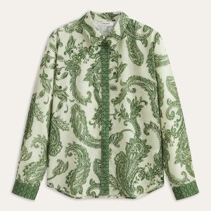 Paisley Print Button-Front Shirt