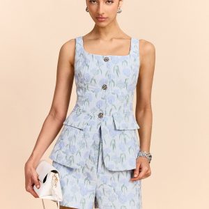 Floral Jacquard Vest