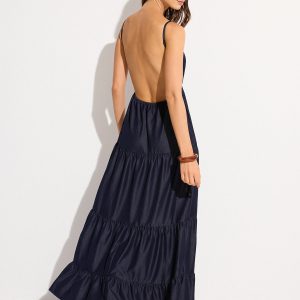 Backless Tiered Maxi Dress