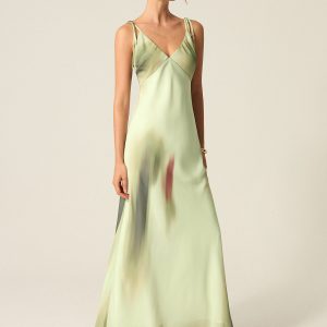 V-Neck Printed Maxi Dress