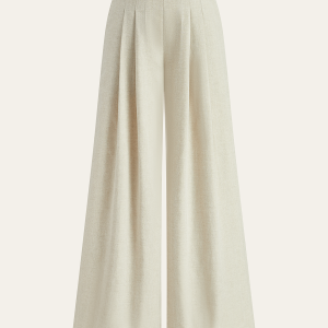 Linen Blend Wide-Leg Pants
