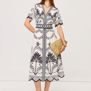 Boho Floral V-Neck Midi Dress